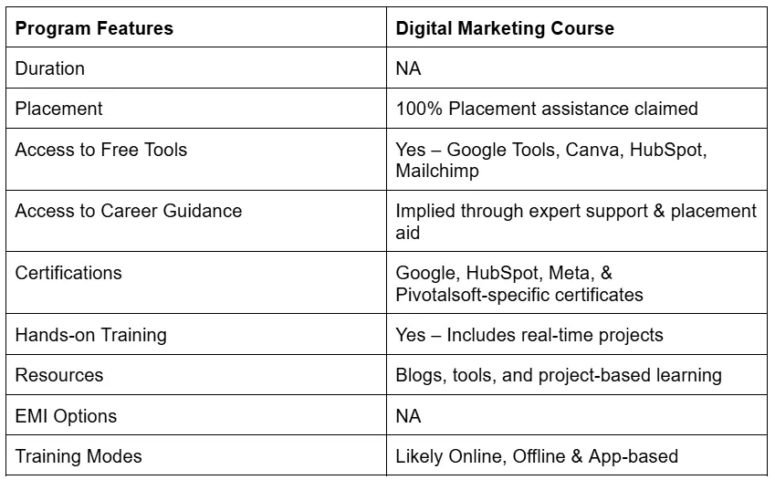 Pivotal Soft, digital marketing institute in Visakhapatnam